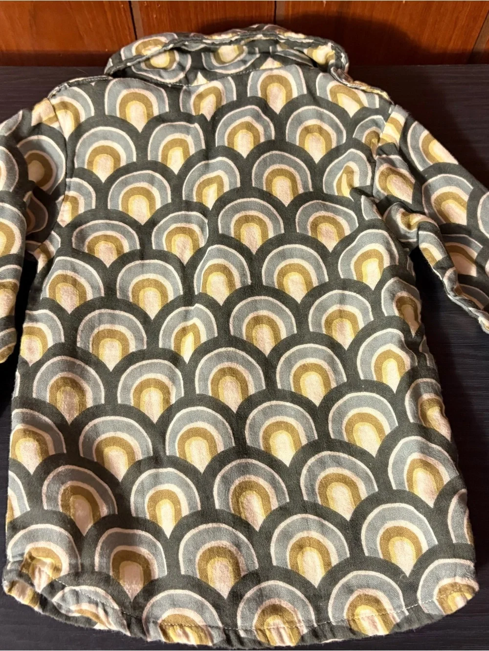 kate quinn Green and Yellow Retro Arc Button-Down Shirt